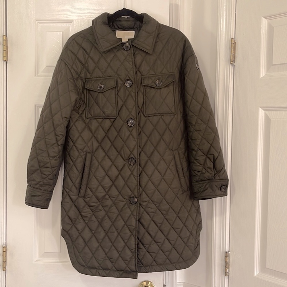 Michael quilted moss green jacket